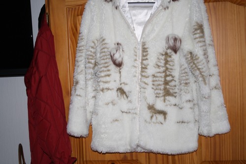 Webfelljacke mit kapuze - l,
