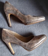 Peter Kaiser Pumps Stilettos Pfennigabsatz, Echtleder Gr. 6½ (40) - gold