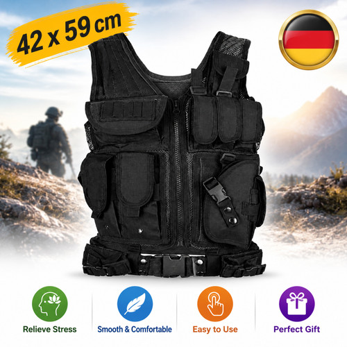 Schwarz taktische weste - schwarz,