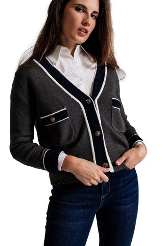 Cardigan damen preppy college - damen,