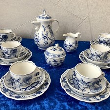 *Wunderschönes Kaffee/Mokka-Service *Meissen *Zwiebelmuster *1.Wahl *Top-Zustand