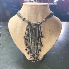 Echte Jade Granat Collier