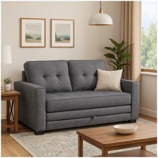 Zweisitzer mit Schlaffunktion Dunkelgrau Azaria Schlafsofa Couch HTI-Living