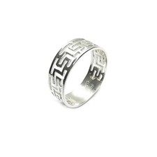925 Silver Ring Band Meander