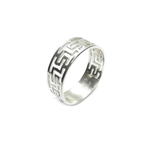 925er silberring band - 925er, meander