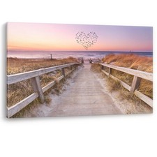 Love Heart Vögel Strand Dünen Luxus Leinwand Wandkunst Bilddruck große Größen