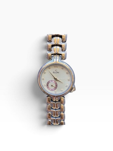 Elgin quartz gold dial - elgin,