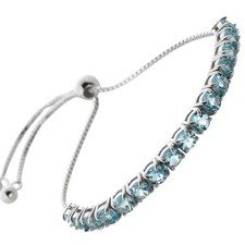 Blautopas Bolo Armband Silber