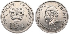 Polynesie Francaise - 10 Francs 1967-2020 - KM# 5, 8, a - verschiedene Jahrgänge