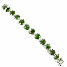 Chromdiopsid Herz Armband 925