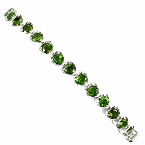 Chromdiopsid herz armband 925 - chromdiopsid,