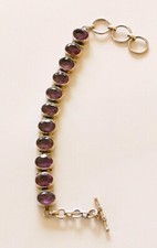 Amethyst Armband, oval facettiert, massiv  - 925er Silber