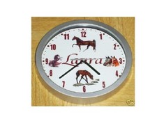 Wanduhr pferde mit namen - wanduhr,