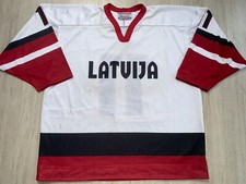 1990's IIHF Lettland Eishockey Trikot LATVIJA Latvia Hockey Jersey Game Worn #11