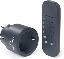 Funksteckdosen 1er Set 1x Fernbedienung 2300 Watt bis 30m Funkschalter Anthrazit