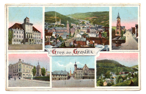 Postkarte graslitz karlsbader - graslitz,