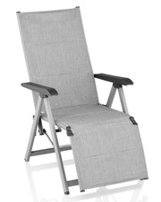 KETTLER BasicPlus Padded Relaxsessel, silber / hellgrau, Alu / Textilene