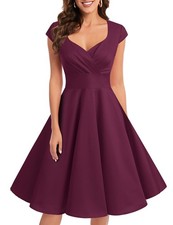 Bbonlinedress 1950er Vintage Retro Cocktailkleid Rockabilly V Ausschnitt