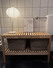 Ikea Hemnes Badregal Bambus