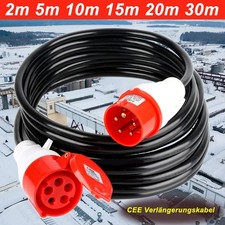 CEE Verlängerungskabel Außen Gummikabel 400V 16A Starkstromkabel Outdoor IP44