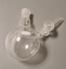 SCHOTT Labor-Kolben 100 ml mit Seitenstutzen, Schliff, Borosilikatglas