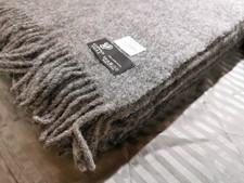 Wolldecke Plaid 140х205cm Von Klippan Saule 100% Lammwolle, Grau, Latvia, Neu