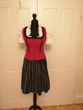Almsach vintage Trachten Kombination Dirndl Mieder Rock Bluse Schürze Gr. 34/36 