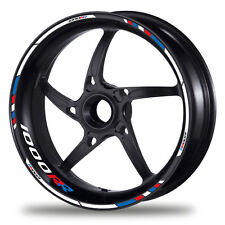 FELGENRANDAUFKLEBER passend für BMW S1000RR Motorrad - Moto GP Style blau-rot