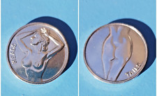 Token Medaille Auslosmünze Losmünze Heads-Tails Kopf-Zahl, Frau erotisch nackt