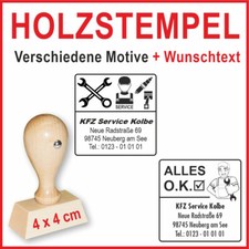 Holzstempel mit Wunschtext ·