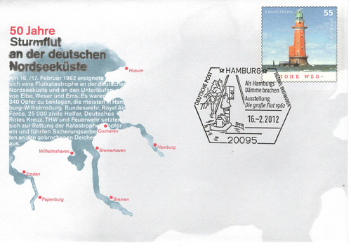 Ganzsache jahre sturmflut - jahre,