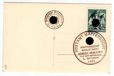 Sudetenland Maffersdorf 133 auf blanko-Karte gest. Luxusbriefstück (DA2476