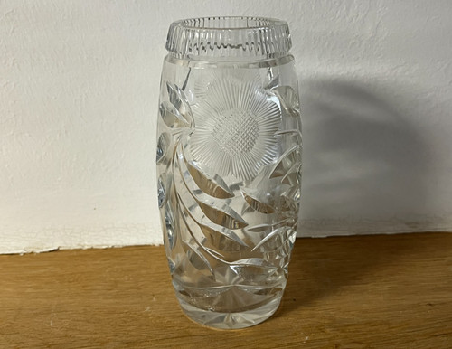 Glas vase kristall schliff - vase,
