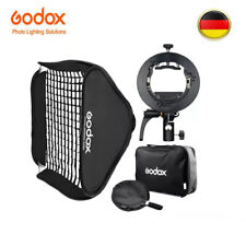 Godox 60*60cm Softbox + S2 S-Typ Flash Bracket Bowens Mount Mit Grid+Bag DE