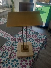 Italienische Tischlampe Tischleuchte Messing Travertin