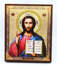 Ikone Jesus Christus geweiht икона Иисус Христос освящена 12x10x1 cm
