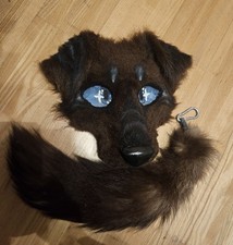 Therian Brown Dog Mask, Blue