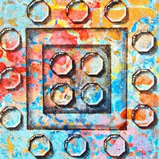 Abstraktes Acrylgemälde 20x20