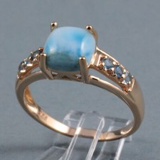 Larimar Swiss Blue Topas Ring