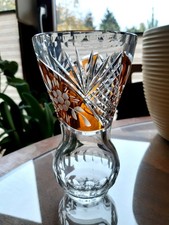 Kristallvase mit Überfang - Vintage - Höhe: 17,2  cm -  Ø oben 9 cm