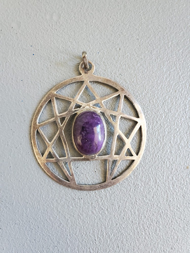 Vintage wicca silber anhänger - silber,