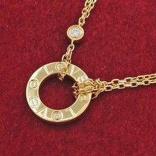 Cartier Liebe Kreis Anhänger K18 Gelbgold Diamant Halskette Love Collection