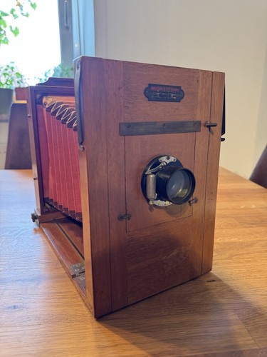 Antike holz plattenkamera - antike, holz-plattenkamera