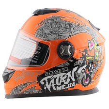Integralhelm Helm Kinderhelm Motorradhelm Jethelm Crosshelm Mejia orange