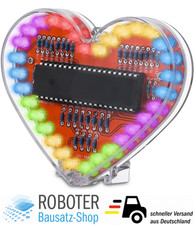 Bausatz Farbenfrohes LED Herz mit  Gehäuse zum Löten mit 32 Farbwechsel-LEDs