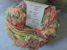 Wolle  Pack-  500 gr. GGH Modena Fransengarn gelb-melba-grün-pink