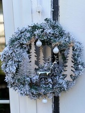 ?Türkranz Hirsch Lichterkette Winter Weihnachten Deko Handarbeit Scandi 