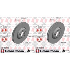 2x ZIMMERMANN FORMULA Z 380mm BREMSSCHEIBEN VORNE passend für PORSCHE CAYENNE