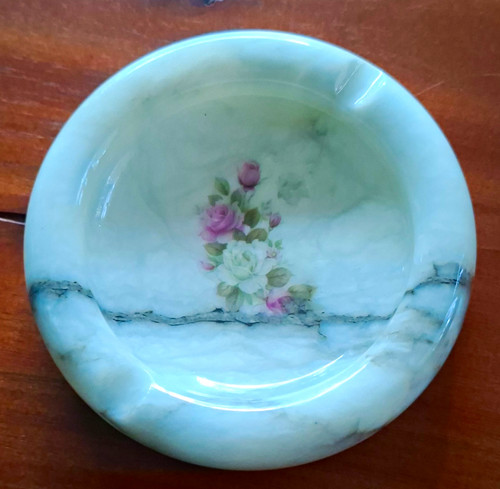 Alabaster aschenbecher rund - aschenbecher,