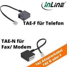 TAE Adapterkabel RJ11 Stecker 6P4C auf TAE-F Buchse /TAE-N Buchse 0,2m Schwarz